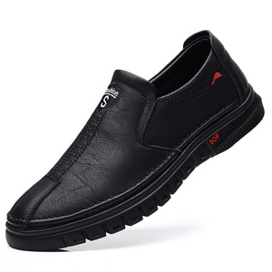 Chaussures en cuir respirantes à semelle souple pour hommes, rehaussantes, à enfiler, décontractées et professionnelles, à talon bas, couleur unie, origine Wenzhou - Product Image 4