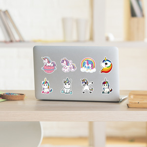 Emballage adhésif imperméable en vinyle PVC imprimé sur mesure étiquette autocollante de dessin animé mignon <span class=keywords><strong>pour</strong></span> carnet de <span class=keywords><strong>bagages</strong></span> décalcomanies licorne <span class=keywords><strong>pour</strong></span> bricolage - Product Image 4