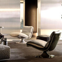 Fauteuil pivotant design moderne et minimaliste en PU, chaise de salon créative, chaise d'appoint pour chambre à coucher, salon, meubles de maison