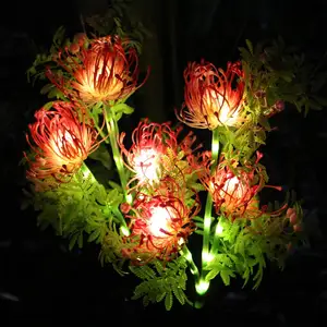 IP65 Waterproof New Solar LED Simulation Flower Lights Glowing Flowers For Garden Wedding Road Decor PVC Lamp Body