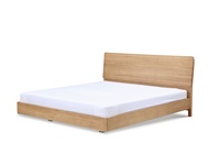 Lits à plateforme basse Cadre en bois flottant en frêne massif Double Queen King Size Assemblage rapide Meubles de chambre à coucher avec lumières LED