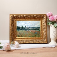 Tableaux imprimés de paysages européens et de fleurs, art mural vintage, cadre en bois, toile de luxe à suspendre, décoration de mariage et de maison, style shabby chic