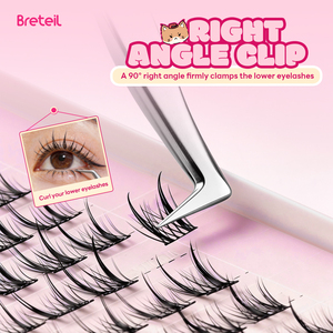 <span class=keywords><strong>Breteil</strong></span> Pince à cils courbée de haute qualité pour pose de faux cils, avec fermeture parfaite, légère, outil de recourbement de faux cils - Product Image 4
