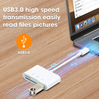 Lecteur de cartes externes USB Type-C 3.0 ABS multifonction 3-en-1 Worthspark pour téléphone Android et ordinateur portable