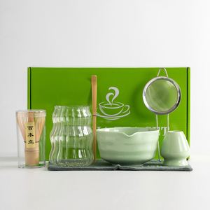 Juego de Matcha Completo de Acero Inoxidable con Colador, Cuchara de Bambú, Soporte para Batidor, Tazón de Cerámica, Ideal para Regalo - Product Image 1
