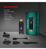 Allwinner H313 Quad Core ARM Cortex A53 X96 S400 Internet TV Stick Android 10.0 STB Stick Plástico Negro y Rojo