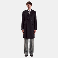 Laine italienne moderne fusionnée double face 100% laine 95 °   Manteau en laine italienne pour homme à double boutonnage et revers pointus