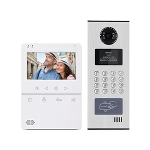 2 חוט רב דירה וידאו דלת טלפון בית אינטרקום מערכת עם IC כרטיס בקרת גישה אודיו טלפון