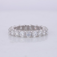 3.0MM Def Vs Lab yetiştirilen elmas düğün Band 10K 14K beyaz altın Eternity Band yüzük yuvarlak parlak kesim Lab Diamonds alyans