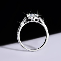 Bague pour femme en argent sterling S925, cœur creux romantique, 1 carat de moissanite, pour mariage ou demande en mariage