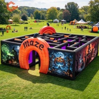 Labyrinthe Gonflable Maison Hantée Thème Crâne Fantôme Fête d'Halloween Festival d'Automne Extérieur Prix Usine Logo Personnalisé