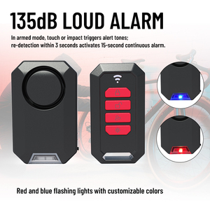Ipx5 không thấm nước bền Xe Đạp báo động 135dB từ xa không dây SOS xe tìm kiếm chống trộm cảnh báo xe đạp báo động với ánh sáng nhấp nháy - Product Image 6