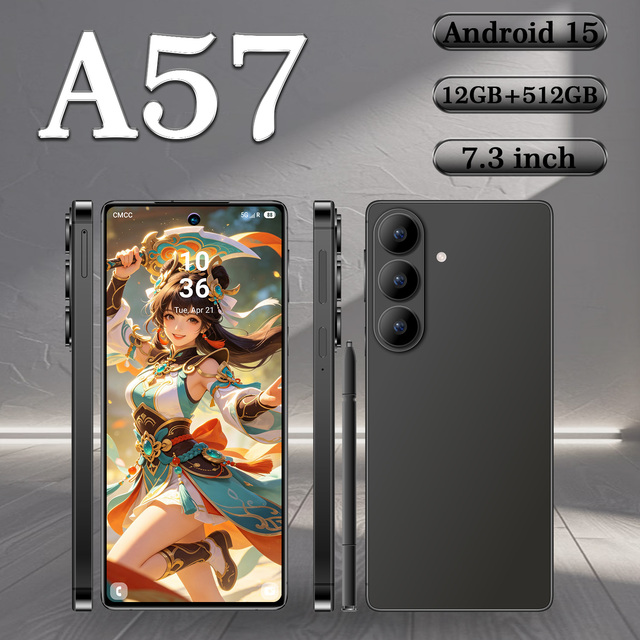 Factory Direct 2026 Latest A57 5G Global Smartphone Octa Core Snapdragon 800 Series 7" QHD 108MP Camera LTE Android 15 Wireless
