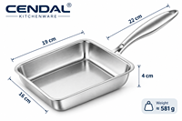 Poêle à Tamagoyaki carrée en acier inoxydable 304, fond capsule, compatible induction