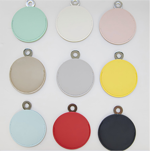Specchietti Compatto per il Trucco in Pelle PU, Regalo in Vari Colori: Giallo Limone, Rosa Ciliegio, Grigio Tenue - Product Image 4