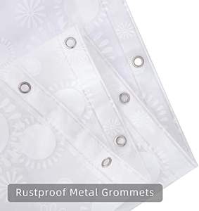 Huangang ม่านอาบน้ำ PEVA ขนาด70X72นิ้วขอบกันแดดแนวตั้งกันน้ำตกแต่งห้องน้ำไวนิลชั้นวางของในห้องน้ำ - Product Image 5