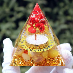 <b>Crystal</b> Pyramid Ornament With Rune <b>Tree</b> Resin Epoxy Home Decoration Diy Gift - Product Image 4