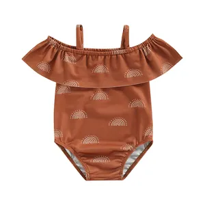 Children Swimwear Kids Girls Solid Kids Women Bikini Swimsuit Swimwear