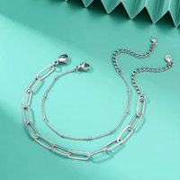 Bracelets classiques élégants chics et raffinés pour femmes Bracelet à chaîne cubaine en acier inoxydable à 2 couches plaqué or tendance