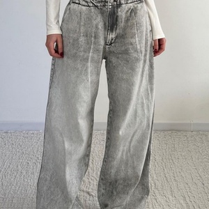 Viviblook กางเกงยีนส์ขาบานเอวต่ำสำหรับผู้หญิงแนวสตรีทย้อนยุค Z417PT01 - Product Image 3