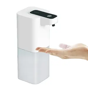 Dispensador de jabón líquido 2 en 1 con sensor inteligente, espuma de espuma recargable con alcohol, sin contacto, automático