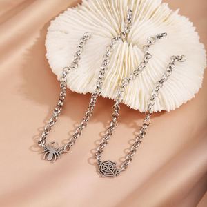 Pulsera de Pareja de Acero Inoxidable con Diseño de Telaraña y Cadena Dorada, Pulsera de Pareja de Acero de Titanio que No se Deslustra para Hombre y Mujer - Product Image 1
