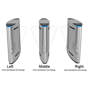 Porte de barrière à rabat de marche à aile simple ou double de sécurité à extrémité moyenne de contrôle d'entrée pour la station de métro, l'immobilier, les ports maritimes - Product Image 1