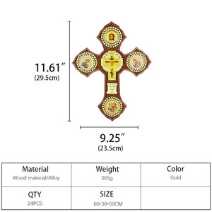Ost orthodoxe hölzerne Kruzifix-Wand dekoration mit goldenen religiösen Ikonen Christliche heilige Kreuz kunst für die Haupt dekoration der Kirche - Product Image 4