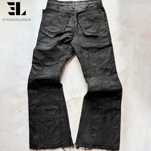 Pantalones Vaqueros LARSUR Personalizados, Lavado Desgastado, con Revestimiento Encerado, Corte Acampanado, Rotos, Estilo Urbano, Estampados, Corte Bootcut <span class=keywords><strong>para</strong></span> <span class=keywords><strong>Hombre</strong></span> - Product Image 3