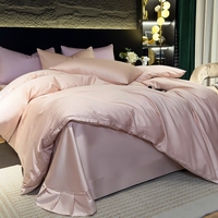 Parure de draps de luxe en coton, taille King, soyeux et lisse, pour un sommeil naturel, teinture réactive, anti-décoloration
