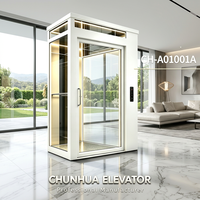 Lift Hidrolik Tanpa Gigi Kontrol (Gearless) Kontemporer 2-6 Lantai untuk Apartemen, Hotel, Vila, dan Rumah Tinggal, dengan Lantai PVC