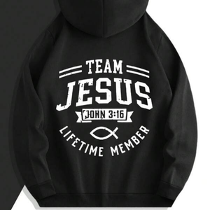 Sudadera con Capucha Casual Estilo Hip Hop, Corte Regular, Sin Cordones, Algodón Grueso, Transpirable, Resistente al Viento, Cuello Cuadrado, Bordado 3D - Product Image 6