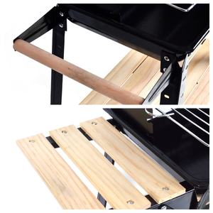 Parrilla de Carbón Rectangular para Exteriores con Mesa Lateral de Madera - Product Image 3