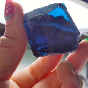 200 g/lote Topacio Londres azul oscuro #48 Color sin cortar nanosital materia prima sintética Nano piedra preciosa Piedra en bruto - Product Image 6