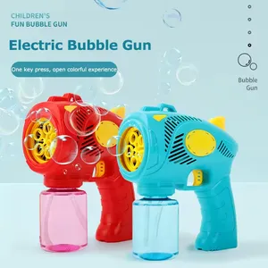 Máquina eléctrica de burbujas de jabón para exteriores, juego de fiesta, juguetes de verano, pistola de burbujas de tiburón espacial a prueba de fugas de 5 agujeros, juguetes para niños