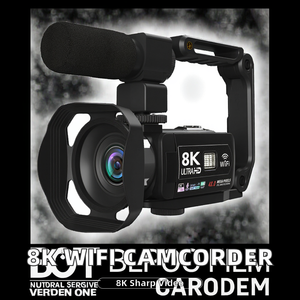 Caméra vidéo numérique professionnelle 8K avec Wi-Fi pour streaming YouTube, <span class=keywords><strong>enregistreur</strong></span> de vlog, stabilisateur de webcam avec time-lapse 16x pour le streaming - Product Image 3