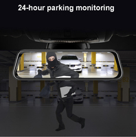 Voiture dvr dash cam caméra rétroviseur miroir streaming multimédia enregistreur vidéo g-sensor fhd 1080p double objectif
