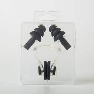Ensemble de bouchons d'oreilles et pince-nez en silicone, matériel de natation et de plongée, pour enfants et adultes, étanches - Product Image 2