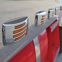 Feu de position latéral Chrome Flatline 22 Diode LED 2 po x 6 po pour semi-remorques Freightliner Kenworth