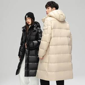 Chaqueta de Plumón Larga y Brillante de Lujo para Hombre y <span class=keywords><strong>Mujer</strong></span>, Chaqueta Acolchada Negra de Alta Calidad para Parejas, Abrigo de Invierno Cálido y Brillante, Nuevo - Product Image 4