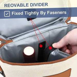 Sac isotherme à vin personnalisé avec logo tendance, 600D, portable, polyvalent, pour 4 bouteilles, rembourré, pour le transport, pour les voyages - Product Image 4