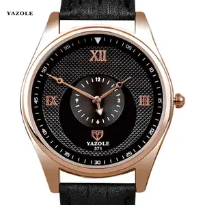 yazole 371 presidential super man quartz watch authentic Leather band Waterproof analog display Simple Casual watch supplier