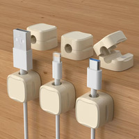 6 Clips Magnétiques Auto-Adhésifs pour Câbles, Organiseurs de Fils en Plastique pour Gestion des Cordons de Bureau, Sans Perçage Requis, Rangement de Table