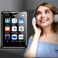 Récepteur audio sans fil portable BT Lecteur MP3 et MP4 avec écran tactile LCD et haut-parleur intégré Sans caméra
