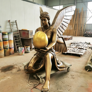 Statue de la Victoire Ailée en Bronze, Grande Sculpture d'Ange en Métal pour Jardin, Technique de Coulée Offset pour Expositions d'Art Religieux en Jardin et au Parc - Product Image 3