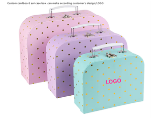 Custom LOGO Reusable Cardboard Suitcase Gift <strong>Box</strong> Kids Doll Toys Storage Packaging <strong>Paper</strong> <strong>Box</strong> - Product Image 1