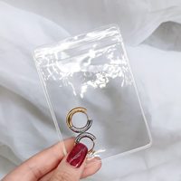 Sacs à bijoux en PVC transparents anti-ternissement avec fermeture éclair pour le rangement de bijoux en argent, bagues et boucles d'oreilles