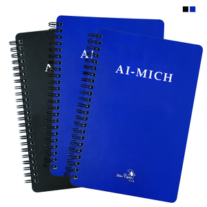 Cuaderno espiral a granel de estudio grabado láser con logotipo de impresión 100 hojas de tapa dura con impresión azul negro de - Product Image 5