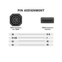 OBD OBD II Adapter for B-MW 20Pin to 16PIN Female Connector for B-M-W 20pin Diagnostic Connector Cable
