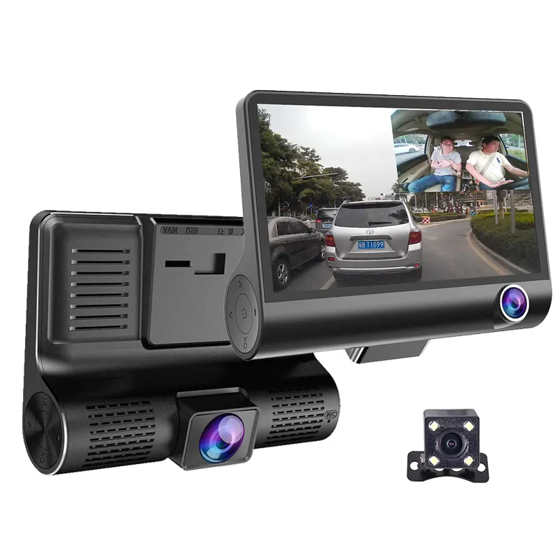 Dashcam 4 "FHD 1080P Car Dash Cam registrazione del Ciclo di rilevazione di Inverso di parcheggio 170 gradi di visione notturna